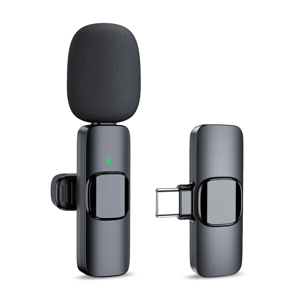 Nhà Máy Bán Buôn 1drag1 Stereo Không Dây Lavalier Microphone Phỏng Vấn Trực Tiếp Ngoài Trời Mini Tiếng Ồn Hủy Bỏ Ve Áo Mic Cho Android