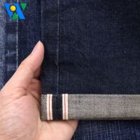 Tela vaquera selvedge de 13.5 oz, 100% algodón, tela vaquera cruda selvedge, tela vaquera crosshatch slub para pantalones y chaquetas