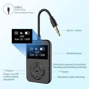 ワイヤレス送信機ブルートゥース5.4 LEオーディオアダプターヘッドフォン/LC3/飛行機/テレビ/PC/ゲームとAuracast Aptxlossless - Product Image 3