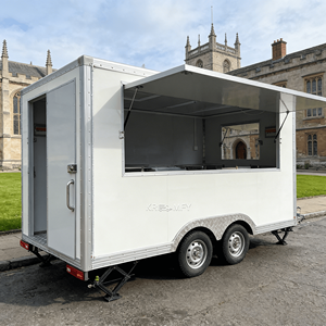 Carrito de Helados Móvil, Remolque de Comida con Barra de Remolque, Carrito Multifuncional para Dulces y Chips, Camión de Comida para Exteriores - Product Image 1