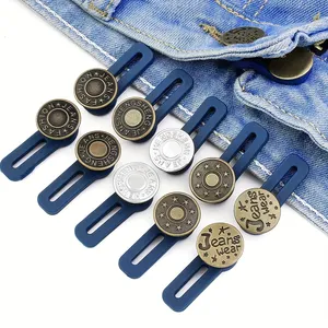 Calças jeans ajustáveis extensor de cintura metal botão jeans botões extensores de cintura