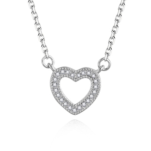 Nuova Collana in Argento 925 con Ciondolo a Cuore <span class=keywords><strong>Infinito</strong></span> in Zirconia e Diamanti Pavé - Product Image 5