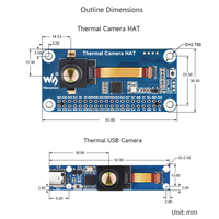 Carte de développement de caméra d'imagerie thermique infrarouge Module de capteur thermique infrarouge lointain pour Raspberry Pi 4b Zero