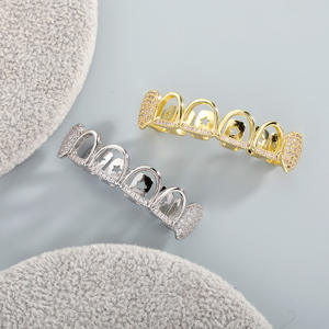 Vente chaude Hiphop Or <span class=keywords><strong>Dent</strong></span> Ensemble Dents Halloween Cadeau Drôle HIPHOP Creux Micro Incrustation Moissanite Grillz <span class=keywords><strong>Pas</strong></span> <span class=keywords><strong>Cher</strong></span> - Product Image 5