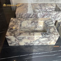 Stonelink Vasque de salle de bain moderne de qualité supérieure en marbre italien Calacatta Viola pour éviers de salle de bain