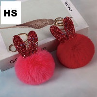 Porte-clés en fausse fourrure pompon 8 cm, style simple, mignon et moelleux, vente en gros 2025, personnalisable, prix abordable