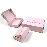 LOW MOQ Wellpappe recycelbar Logo Rosa Geschenk verpackung Schuhe Kleidung Box Papier Post Mailer Versand boxen für kleine Unternehmen