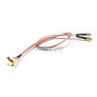 Connecteur coaxial RF plaqué or nickel 50 ohms, assemblage de câble SMB mâle vers femelle angulaire