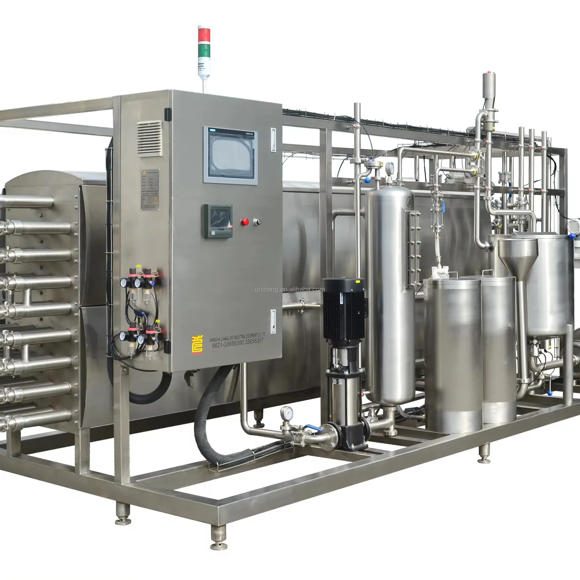 管状低温殺菌機UHT低温殺菌1000L牛乳生産ライン乳製品ミルク均一化機