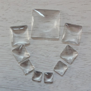Cabochon carré clair à dos plat, 12 pièces, 10- 54mm, en verre - Product Image 2