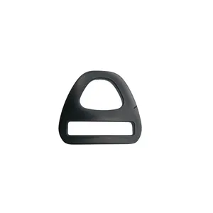 High Quality Wholesale 25mm Inner Width Dog Harness Aluminum Matte Black Color Triangle D Ring