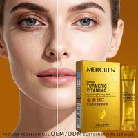 MERCILEN Masque Raffermissant Hydratant au Curcuma, Vitamine C et Rétinol, Éclaircissant, Vegan, Contre les Taches Sombres, Nettoyant les Pores
