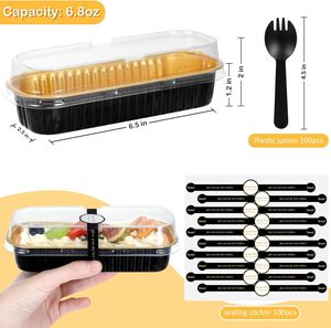 Molde para Pastel Reciclable y Apto para Microondas de 200 ml, Molde Rectangular para Pan, Mini Tapas Desechables - Product Image 2
