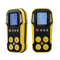 Detector Multigas CH4 O2 H2S CO2 PLC, Dispositivo de Detección Portátil de Mano, Control Remoto, Alertas Personalizables, Funcionamiento de 12 Horas