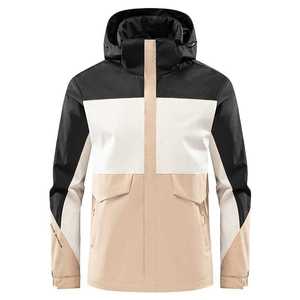 Men's Windproof Jacket With Hood Solid Color Contrast Winter Outdoor Workwear Custom Logo Available - Product Image 2