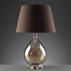 Modern <b>Pink</b> Simple Glass LED Decorative <b>Table</b> <b>Lamp</b> Flexible Fabric Cone Shade Warm White Light Large Size Bedroom Living Room - Product Image 3