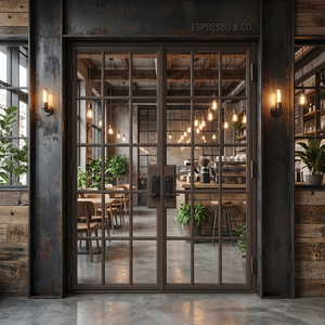 Porta Principale di Sicurezza Esterna Isolata Personalizzata Design Porta Doppia in Ferro - Product Image 6