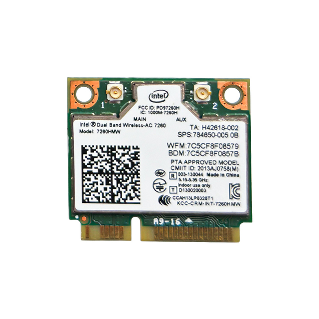 Mini PCIe WiFi 5 Network Cards AC7260 Dual-band 2.4/5G Wireless 1200Mbps 802.11AC BT4.0 Adapter for PC Windows10 11
