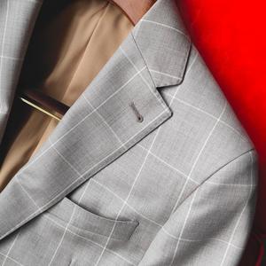 <span class=keywords><strong>Costume</strong></span> d'affaires sur <span class=keywords><strong>mesure</strong></span> pour homme en tissu italien VBC Super 110's, motif pied-de-poule grand carreaux, fait main, semi-entoilé - Product Image 3