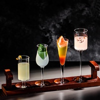 Ensemble de verres à cocktail en bois Bière Flight Boards Verres à cocktail avec Flight Boards