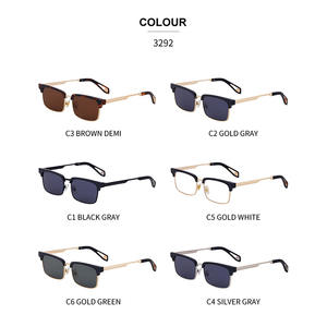 Gafas de Sol Retro Europeas Americanas Personalizadas 2026 para Hombre, Montura Media, Lentes de PC con Protección UV400, Gafas de Conducción Transfronterizas - Product Image 1