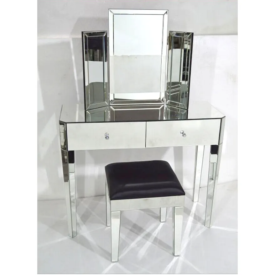 Ensemble de vanité de salle de bain à la maison bon marché miroir triple miroir et miroir de commode