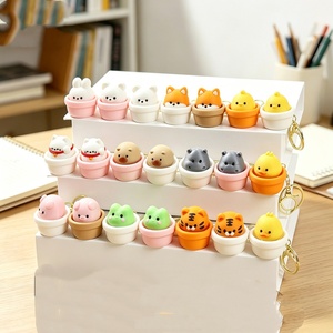 Porte-clés anti-stress en PVC imprimé en 3D, petit animal réaliste à presser, jouet de relaxation 4CM - Product Image 1