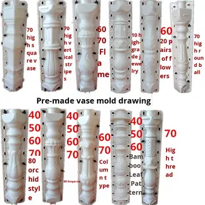 Molde Prefabricado <span class=keywords><strong>de</strong></span> Columna Estilo Europeo, Columna Romana <span class=keywords><strong>de</strong></span> Plástico y Acero, Barandilla <span class=keywords><strong>de</strong></span> <span class=keywords><strong>Cemento</strong></span> <span class=keywords><strong>para</strong></span> Balcón, Jarrón Decorativo, Cabeza <span class=keywords><strong>de</strong></span> Calabaza, Valla - Product Image 1