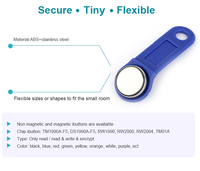 Llave Magnética TOPTAG Ibutton DS1990A-F5 RFID, Llave de Memoria Táctil, 1-Wire, Impermeable, ABS+Acero Inoxidable, para Tarjetas de Membresía de Hotel