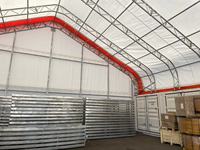 Hangar d'avion portable GS Abri conteneur à double treillis avec cadre en acier recouvert de tissu pour l'extérieur