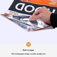 Sac d'emballage alimentaire refermable à huit soudures pour animaux de compagnie (chats, chiens) en aluminium, avec fermeture éclair, composite papier-plastique, logo personnalisé