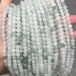 2023 New Arrival Natural TianShan Jade Gemstone Round Smooth Natural Green Jade Stone Beads For Jewelry Making