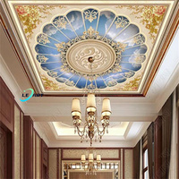 Lumières décoratives d'intérieur, plafond ciel et film imprimé UV de style arabe, film de plafond extensible en PVC, design en forme de dôme