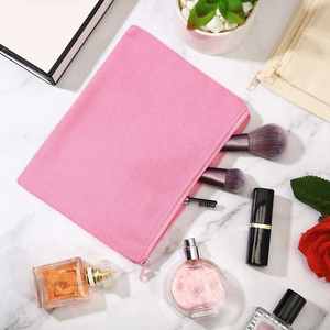 Bolsa de Lona Lisa Multicolor, Estuche Cosmético Ecológico, con Cierre, 7x10 Pulgadas, Bolsa de Aseo Natural para Viaje - Product Image 6