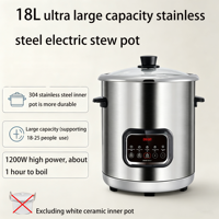 Marmite Électrique Double Plateau Haute Puissance Entièrement Automatique pour Cuisson de Soupe et de Congé, en Acier Inoxydable 304, Certifiée CB