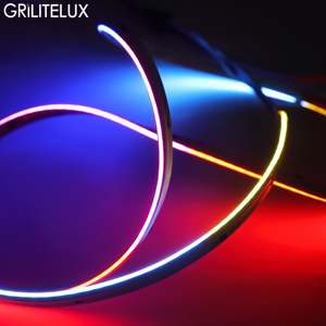 แถบไฟ LED Pixel COB แบบเปล่งแสงด้านข้าง ควบคุมสีได้ RGB DC24V 630LEDs แผงวงจรพิมพ์ขนาด 8 มม. พร้อมวงจรรวม IC สำหรับจัดแสดงสินค้า - Product Image 1