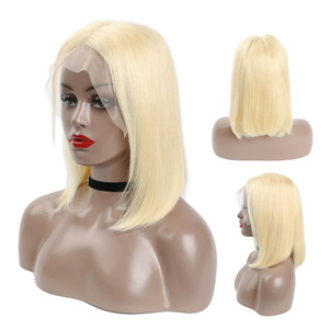 Venta al por mayor 613 bob Rubio cabello humano pelucas precio al por mayor <span class=keywords><strong>peruano</strong></span> corto 613 del pelo humano del frente - Product Image 4