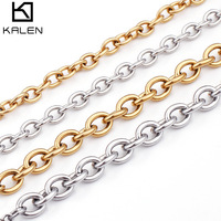 Collier en acier inoxydable à maillons ronds géométriques, chaîne O, bicolore or et argent, vente en gros, accessoires de bijoux pour homme MGBC1444