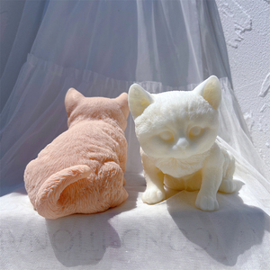 Kätzchen sitzen Statue Silikon Kerzen form Tier Katze Soja Wachs Silikon form Haustier Figur Liebhaber Home Decor - Product Image 3
