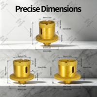 Foret diamanté brasé pour évier, lavabo, drain, marbre, pierre de quartz, fraise à double couche pour chanfreiner, ouvre-trou