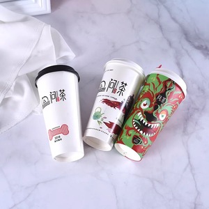 Vasos de Papel Desechables Ecológicos Biodegradables Hechos con Materiales Reciclados, Impresión Flexográfica/CMYK con Logotipo Personalizado, Aptos para Alimentos, Venta al por Mayor de Fábrica - Product Image 3