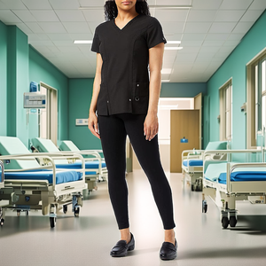 Conjunto de Uniforme Médico Unisex Clásico con Cuello en V, Uniforme de Enfermera de Hospital, Ropa de Trabajo para Doctor, Mezcla de Algodón, Detección de Agujas PK - Product Image 2