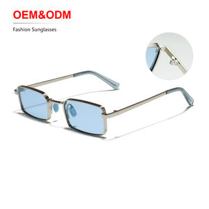 Wholesale Retro Sunglasses Customize OEM Men UV400Driving Unisex Vintage Fashion Custom Logo <b>Metal</b> <b>Frame</b> Colorful Lenses - Product Image 1