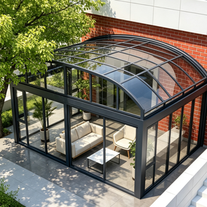 Solárium de Vidrio Arqueado de Aluminio con Rotura de Puente Térmico para 4 Estaciones, Personalizado para <span class=keywords><strong>Terraza</strong></span> de Penthouse con Vista a la Ciudad - Product Image 2