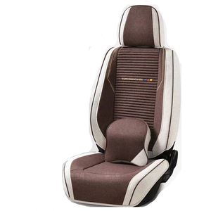 Housse de siège de voiture 5 pièces en cuir Nappa respirant toutes saisons, style professionnel/luxe, en lin, kits intérieurs élégants universels - Product Image 5