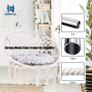 HOMFUL-<span class=keywords><strong>silla</strong></span> <span class=keywords><strong>colgante</strong></span> de macramé para adultos, <span class=keywords><strong>hamaca</strong></span> de algodón, columpio - Product Image 3