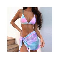 OEM ODM Custom Dames 3-delige Bikiniset met rok Tie-Dye Hoge Snijding Zwemkleding Groothandel Fabriek Direct