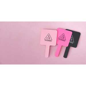 Mini miroir à main carré 1x miroir de maquillage de bureau compact pliable avec LED en forme de rose simple face avec logo d'impression personnalisé - Product Image 1