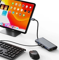 Hub USB-C Multifuncional 11 en 1, Adaptador de Estación de Acoplamiento USB-C, PD, USB 3.0, HDMI, VGA, RJ45 Ethernet, SD/TF, Accesorios para iMac para Usuarios Profesionales