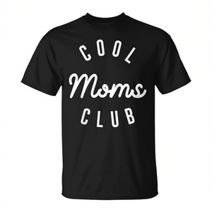 Cool Moms Club Camiseta para mujer, regalo del día de la madre, manga corta negra - Product Image 2